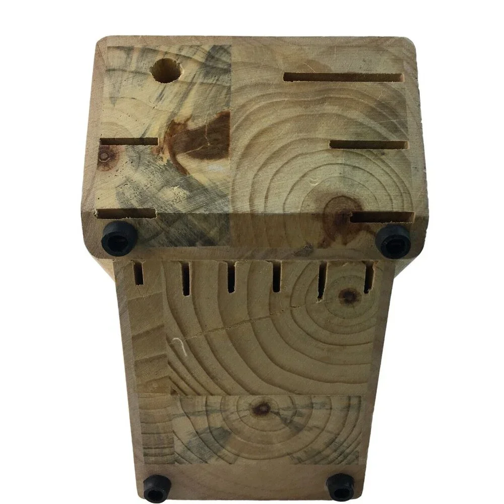 KitchenAid Wood Knife Holder Block Only 13 Slot Oak Wood Rubber Feet u